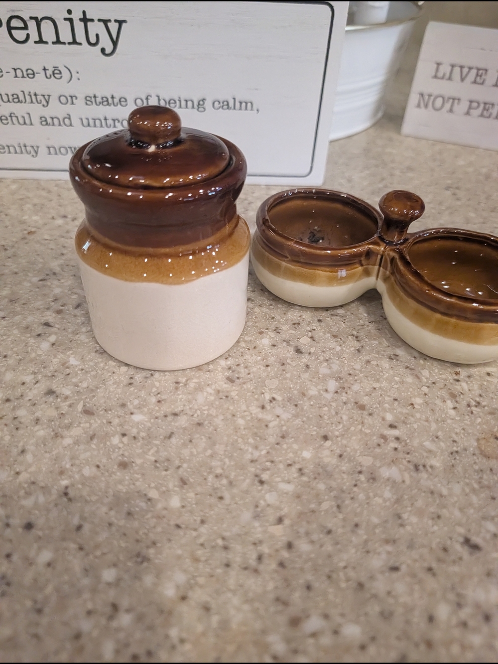 Brown and Cream Stoneware  Set